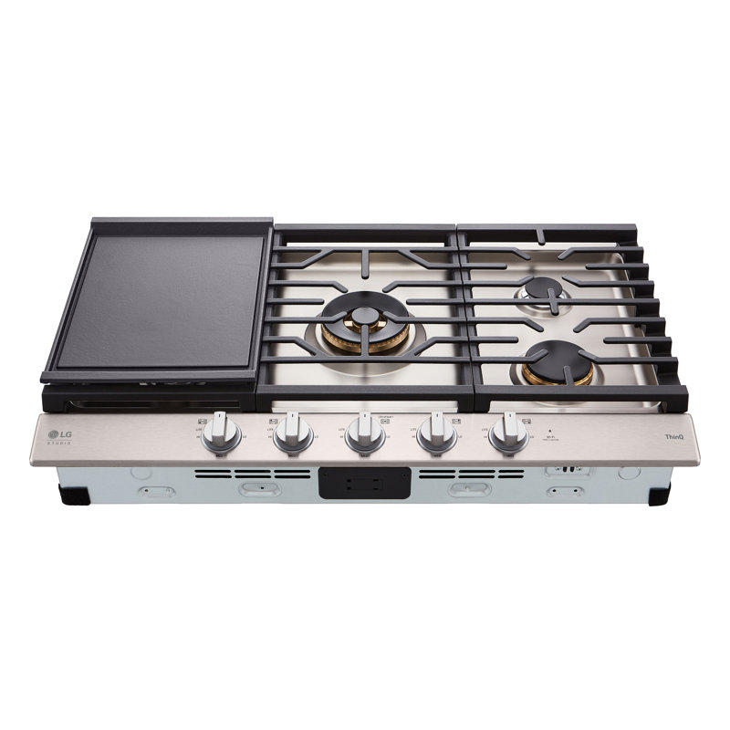 36" Natural Gas Cooktop with 5 Burners, Stainless Steel