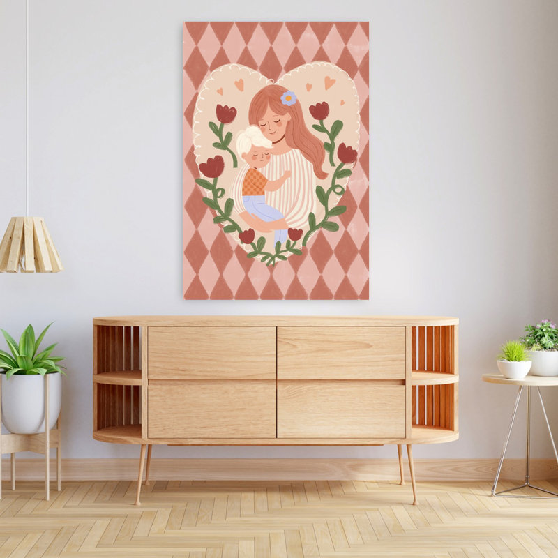 Art mural abstrait de la maternité, tulipe contemporaine, H 48 po x l 32 po