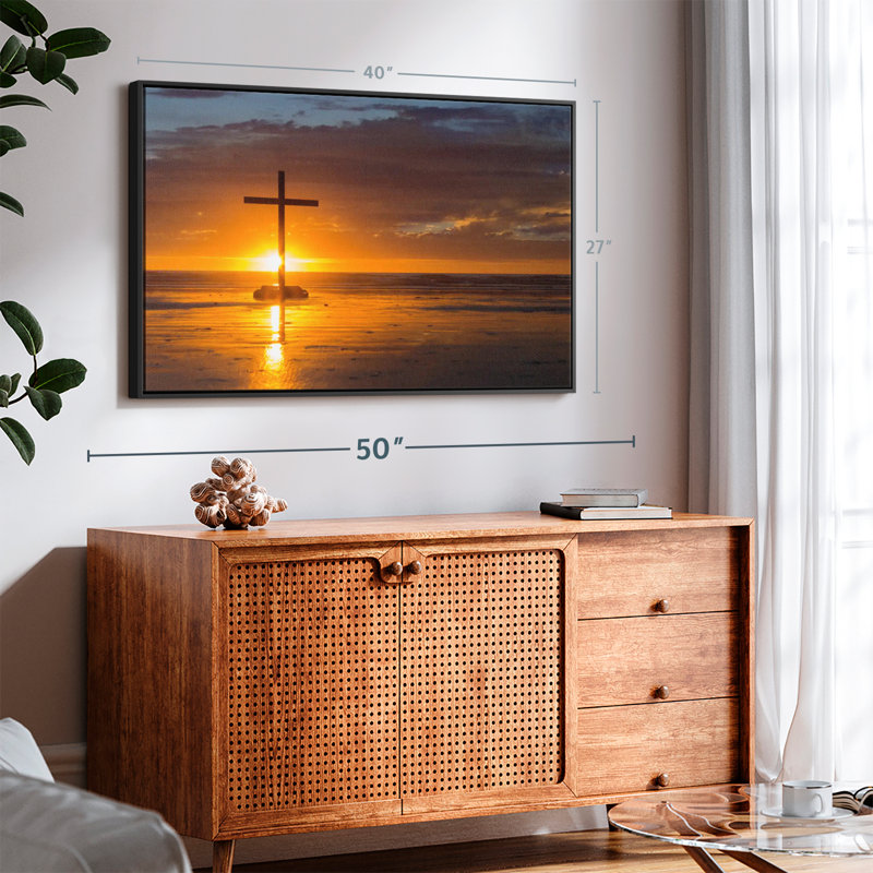 «Cross Sunset Canvas Print», H 27 po x l 40 po