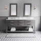 Cronin 72" Carrara White Marble Countertop Bath Vanity with Faucet and Mirror