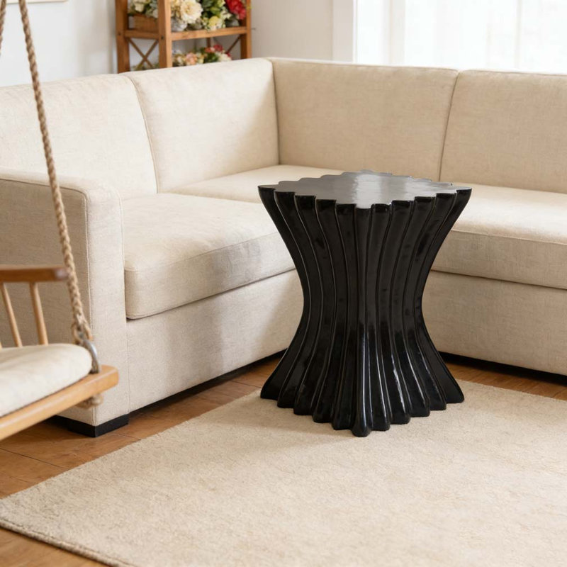 Table d'appoint d'extérieur, Noir
