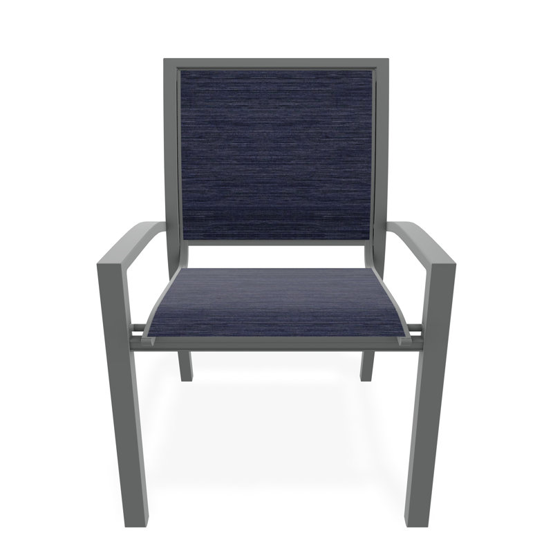 Kendall Outdoor Dining Chair, Graphite, Collect Indigo