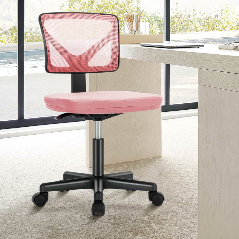 Chaise de bureau en filet Ovidia, Rose