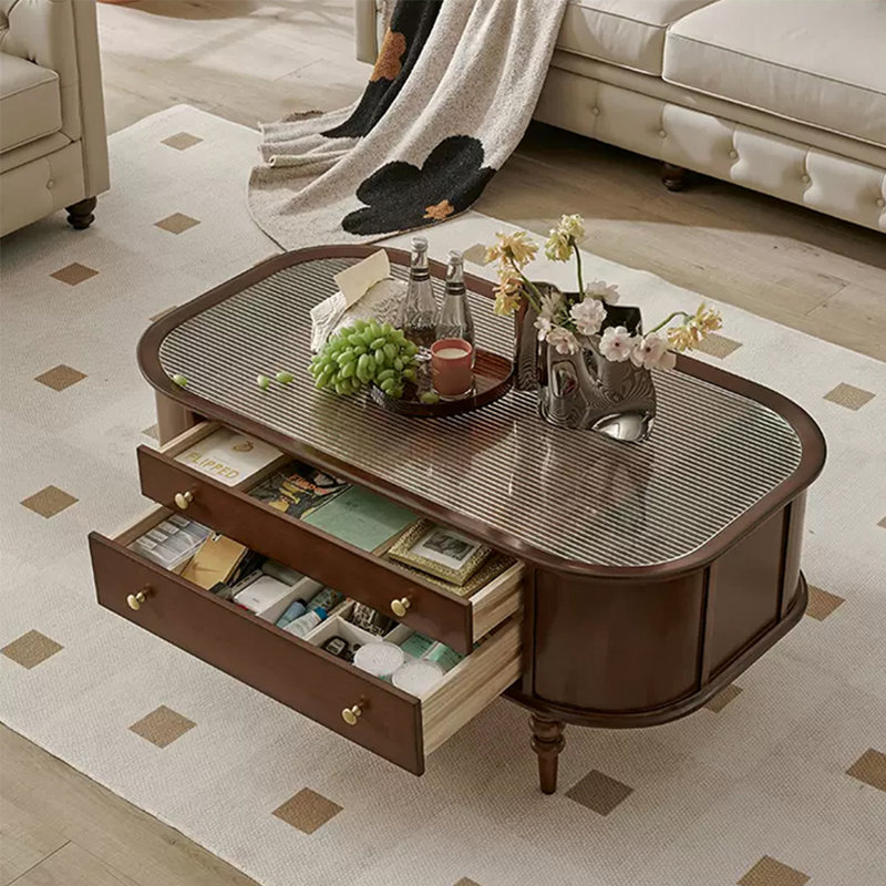 La table basse incurvée est élégante et rétro, H 18,9 po x L 47,24 po x l 25,98 po