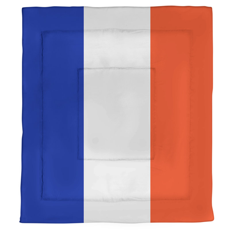 Édredon réversible simple en microfibre College Stripes South Bend, Édredon simple TG, Bleu / blanc