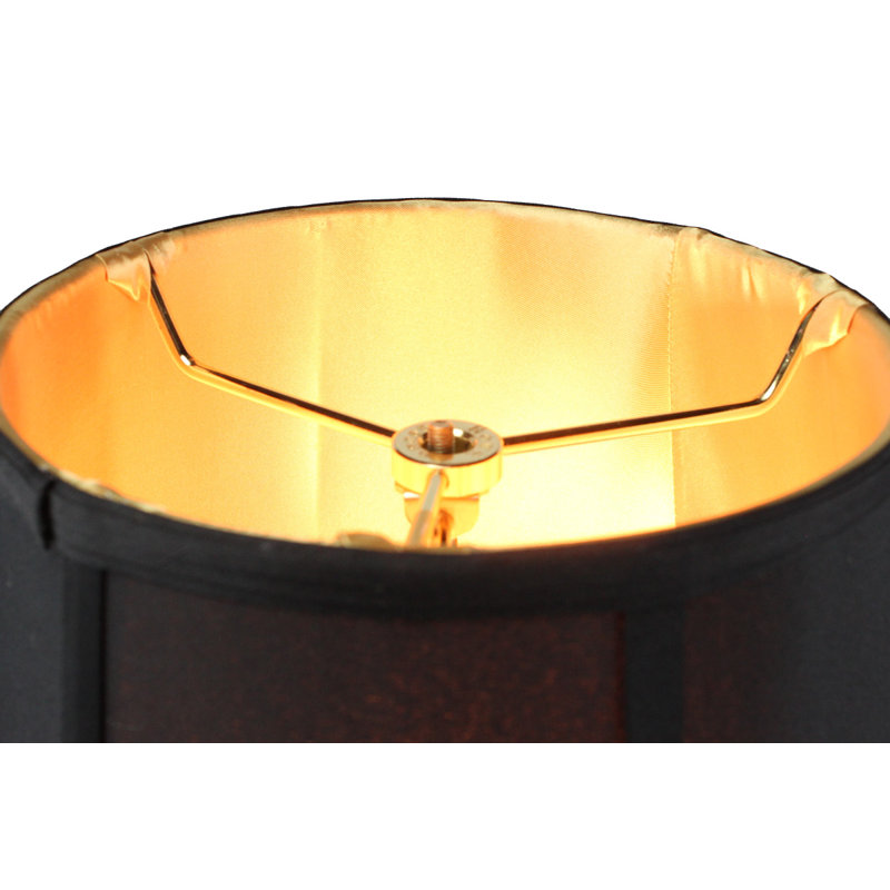 Abat-jour cloche en lin 16 "(à vis), Noir