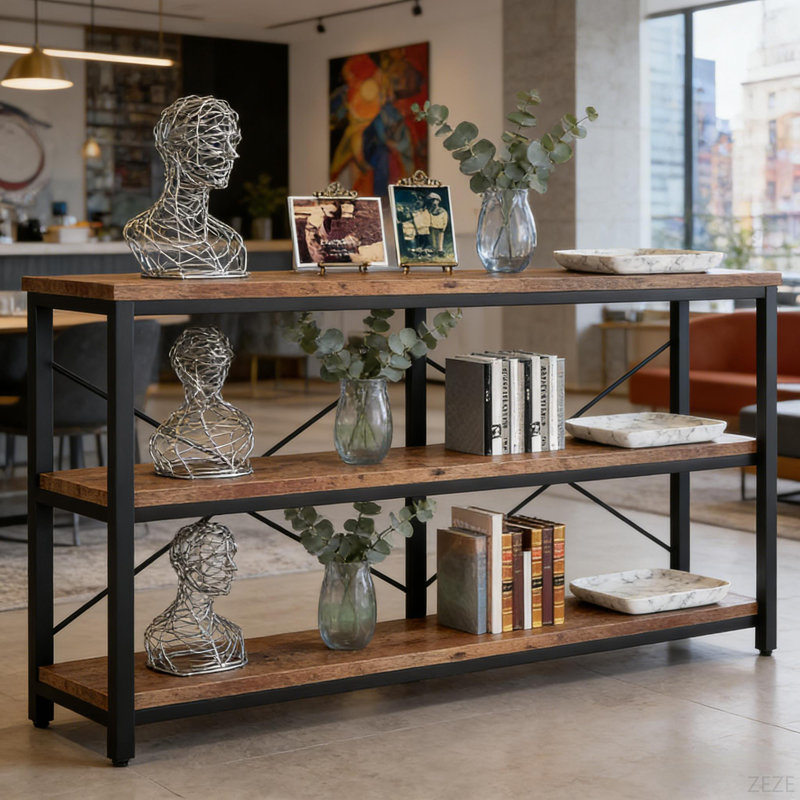 Console Table,3-Tier Hall Storage Shelf,Sofa Table