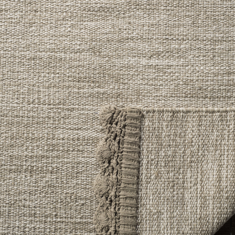 Mohnton Handmade Flatweave Cotton Beige Area Rug, Runner 2'3" x 7'