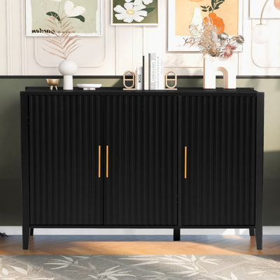 Carlisa 48'' W Sideboard With 3 Fluted Doors And Adjustable Shelves