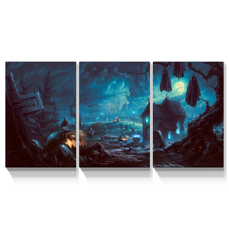 Peinture sur toile Haunted Grave, H 12 po x l 18 po x P 1,5 po