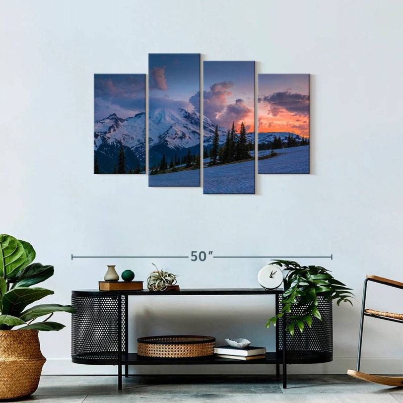 Alvord Mt. Rainier au coucher du soleil, H 27 po x l 43 po