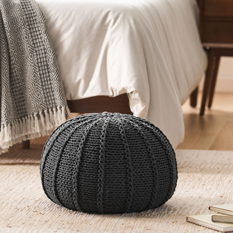 Knit POUF, fauteuil à billes (fauteuil à billes), Gris foncé