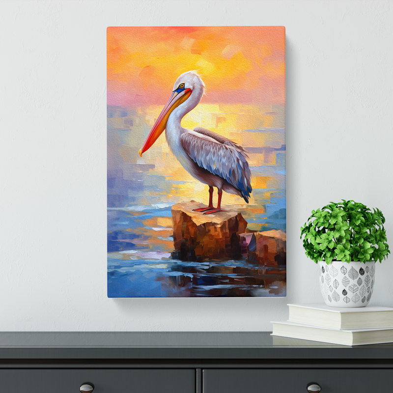 Pelican Impressionism - No Frame Print, 50cm H x 35cm W x 3cm D