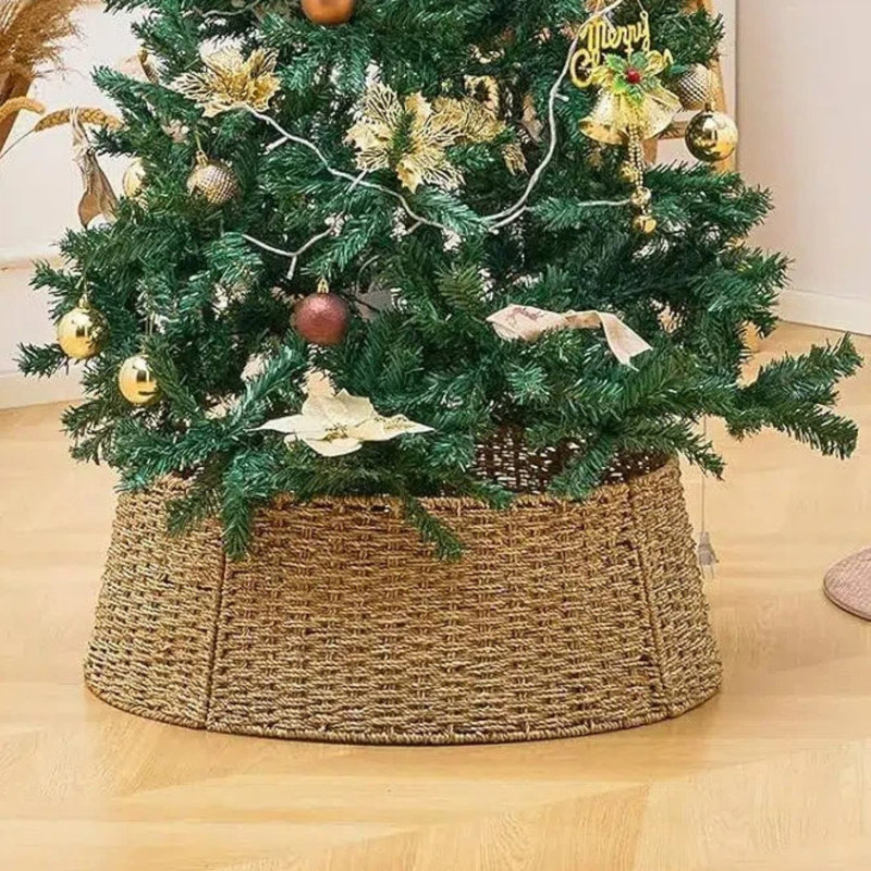 Collier d'arbre de Noël, jupe d'arbre tissée des Fêtes, H 9 po x l 24 po