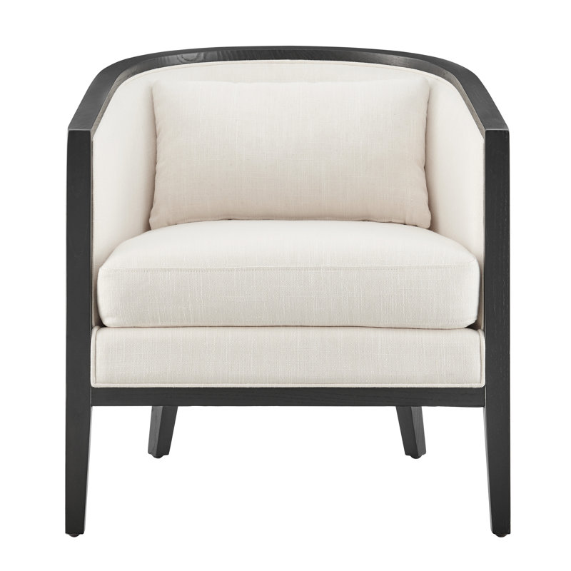 Beckner Upholstered Barrel Chair, Black