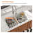 Quartz 33" X 22" Granite Composite Workstation Sink Quartz Drop In Low Divider 50/50 Double Bowls Kitchen Sink-128558940