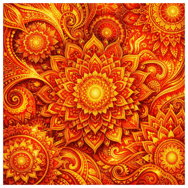 Tapisserie murale complexe - art mural Mandala, 50in H x60in W with 4 Grommets