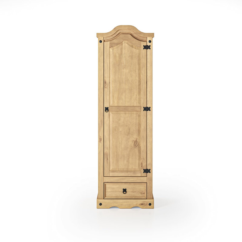 Harietta 1 Door Solid Wood Wardrobe