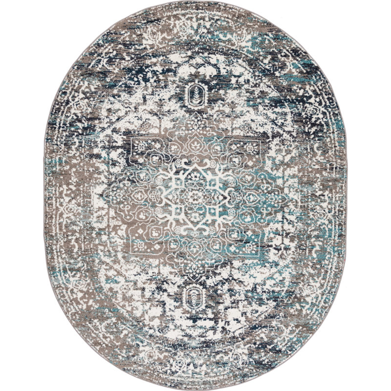 Oriental Area Rug, Oval 239 x 305cm