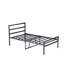 Base de lit plateforme en métal et tête de lit, noir - stable, aucun sommier requis, tête de lit silencieuse incluse, lit simple robuste, ressort, repos paisible