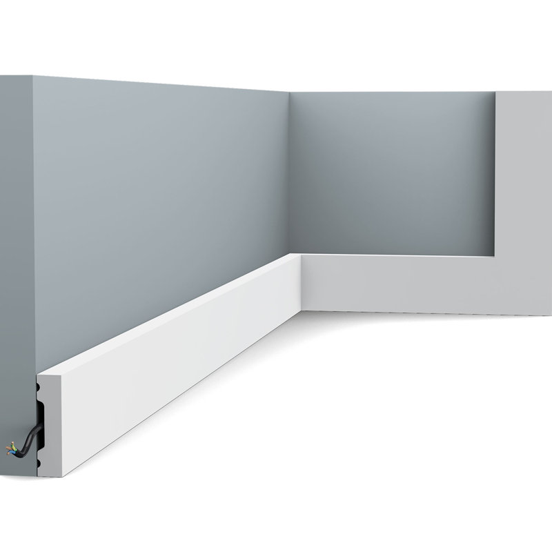 3/8 in D x 1-5/8 in W x 78-3/4 in L Primed White High Impact Polystyrene Baseboard Moulding