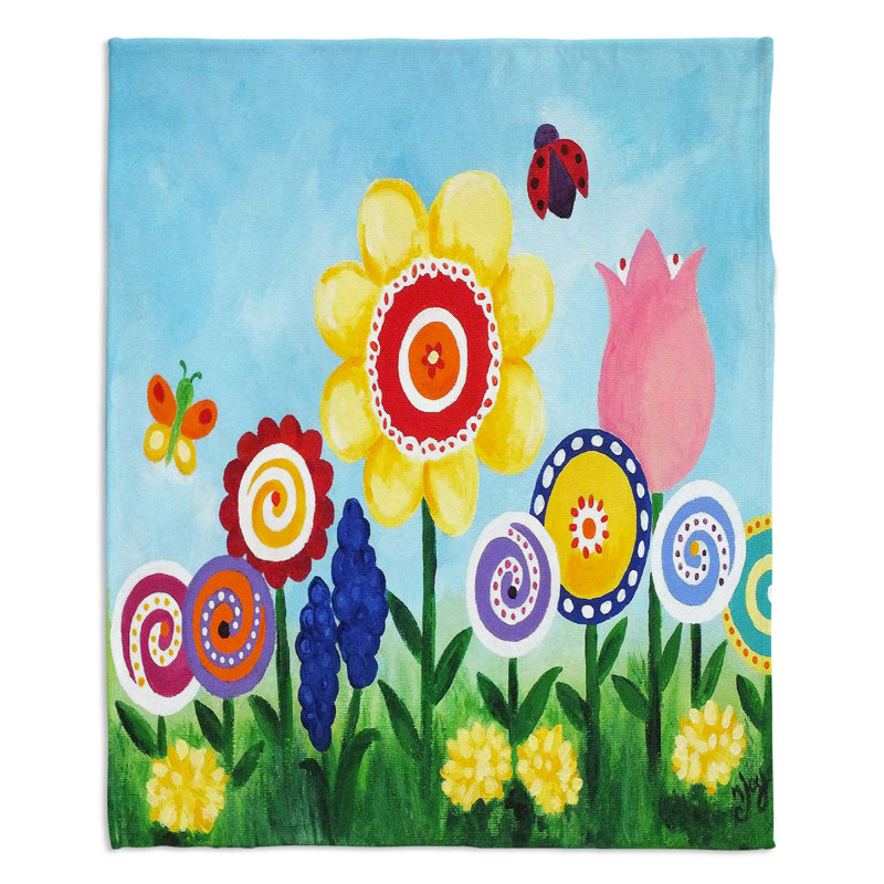 Couverture de jardin fleur , 68 po x 80 po