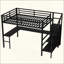 Lit mezzanine avec bureau en L et port USB, lit mezzanine en métal avec garde-robe et tablette réglable, lit mezzanine haut avec DEL pour enfants, adolescents, adultes