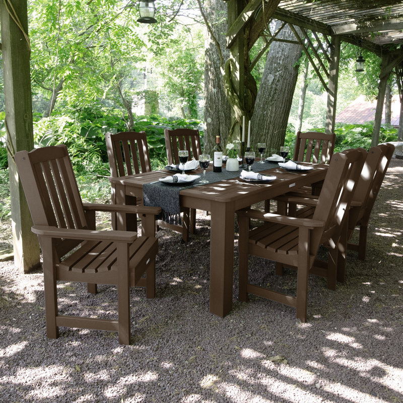 Ensemble repas pour 6 personnes Kile, Gland de chêne vieilli, L 72 po x l 42 po x H 30 po