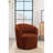 Resnick Burnt Orange Velvet Swivel Chair - Vintage Barrel Design & Smooth Rotation for Modern Living Spaces