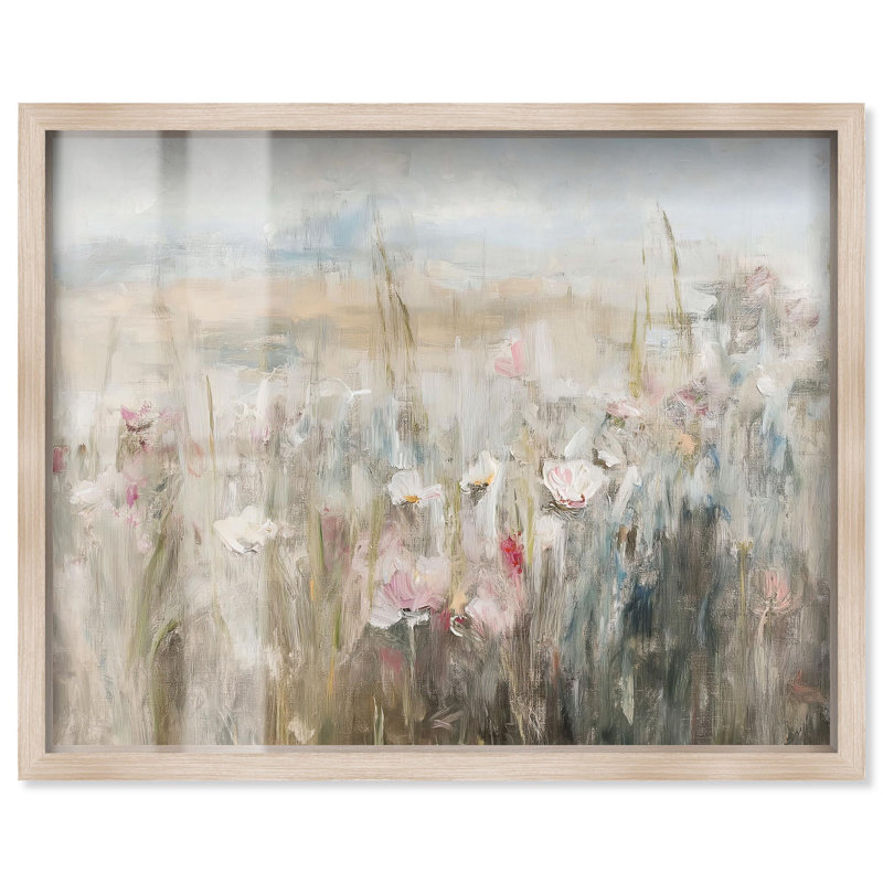 «Hazy Hues I Shadowbox», impression de paysage par Art Remedy, H 21 po x l 25 po, Crème, crème