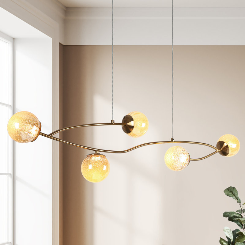 Luminaire suspendu pour îlot de cuisine à 5 lumières à DEL 44 po Jenavicia Jenavicia