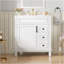 Meuble-lavabo de 30 po avec lavabo en céramique, petite armoire de salle de bain, armoire moderne avec 2 tiroirs et tablette réglable-487782046