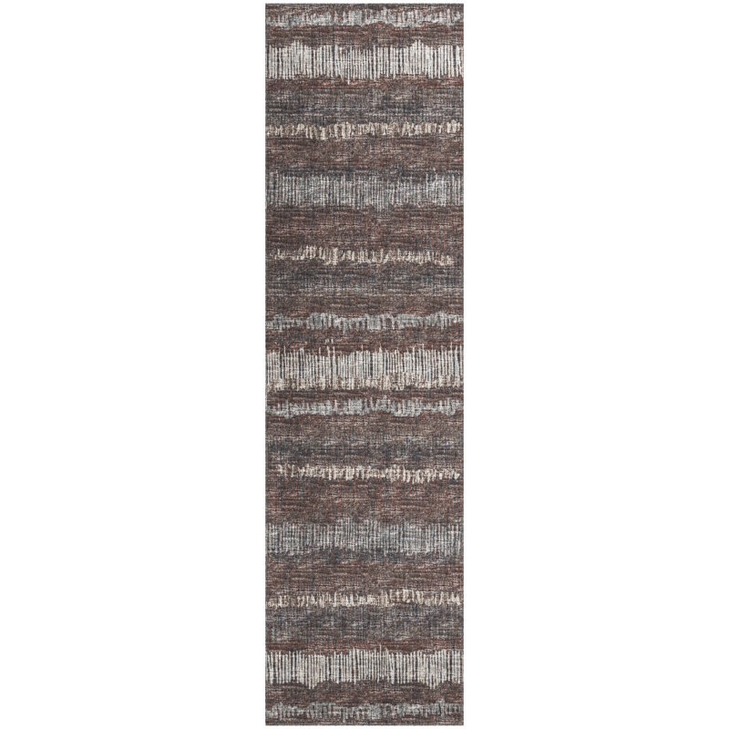 Chenille Striped Indoor / Outdoor Rug, Runner 2'3" x 7'6"