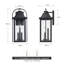 Applique murale d'extérieur 18,2 po 3 lumières noire 18,2 po-549989376-560379379