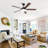 Vaczon 52" Dimmable Ceiling Fan with 3CCT LED Lights and Remote Control, 6 Speeds Reversible DC Motor, Timer, Double-Sided Wood Blades, 6''/10'' Downrods, for Indoor/Covered Outdoor Use-497709493