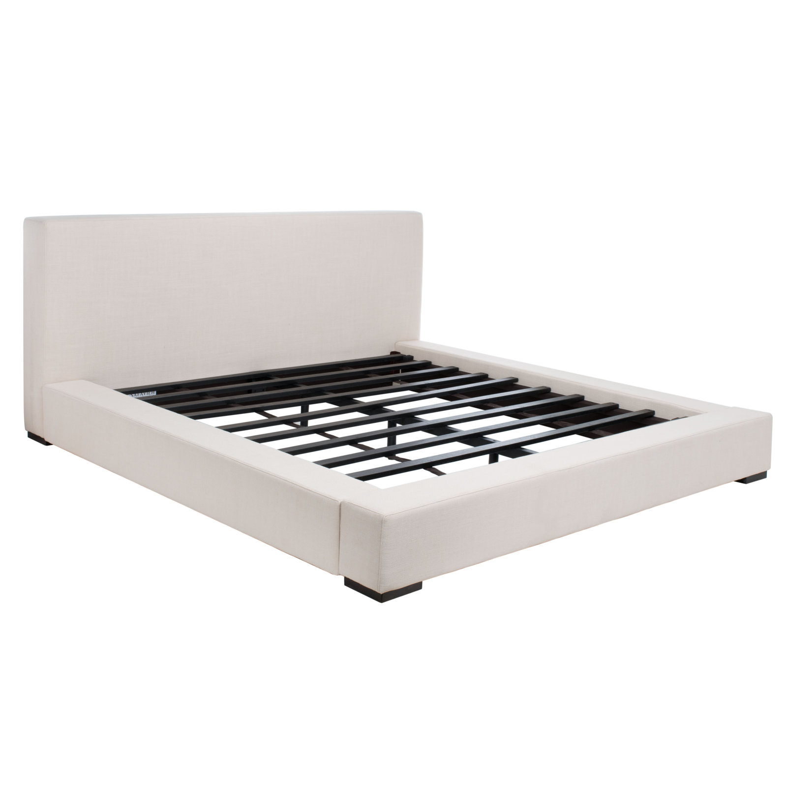 Dorine Genuine Leather Bed, Queen, Beige