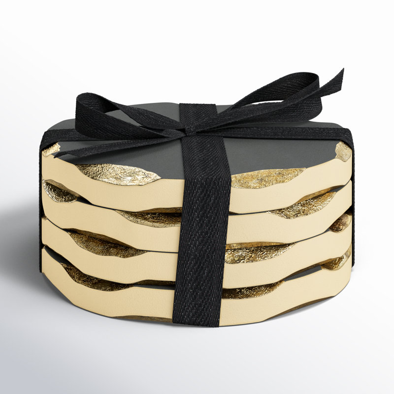 Ensemble de sous-verres Edica Marquise, Noir / or