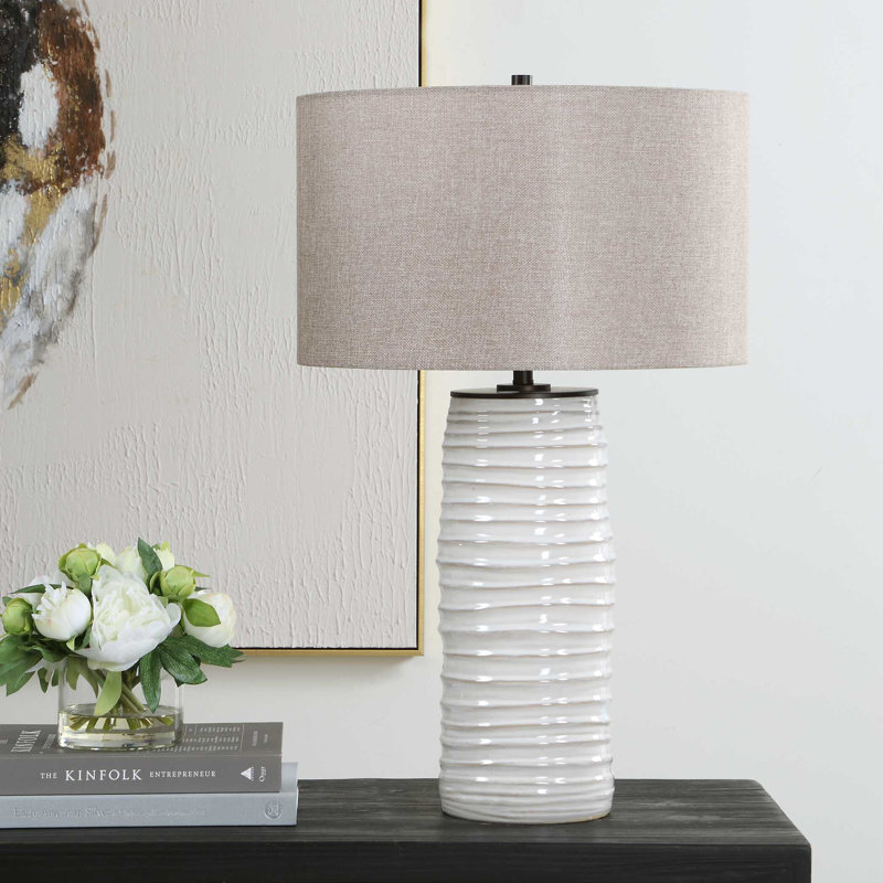 Uttermost Barat White Ceramic Table Lamp