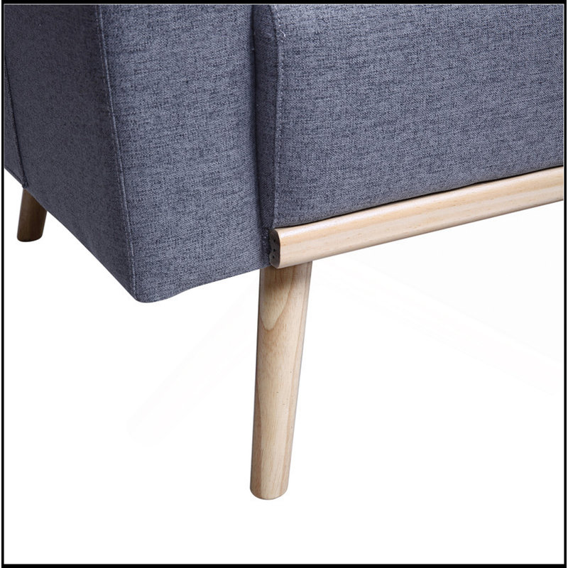 E 56.5" Dark Grey Linen Fabric Loveseat With USB Charging Ports Pockets & Pillows