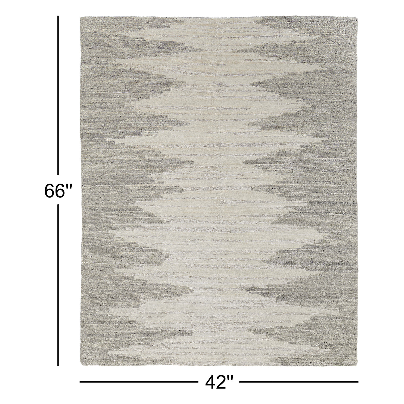 Hand-Woven Abstract Wool Rug, Rectangle 3'6" x 5'6"