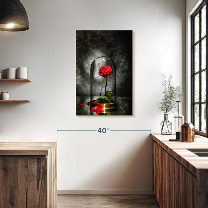La belle et la bête rose, H 36 po x l 24 po