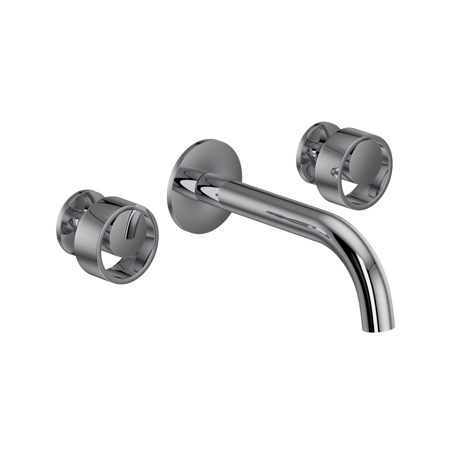 Eclissi Wall Mount Lavatory Faucet Trim With C-Spout, Polished Chrome