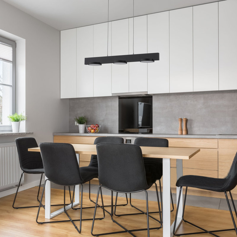 Luminaire suspendu moderne en aluminium 3 lumières à DEL avec abat-jour en acrylique