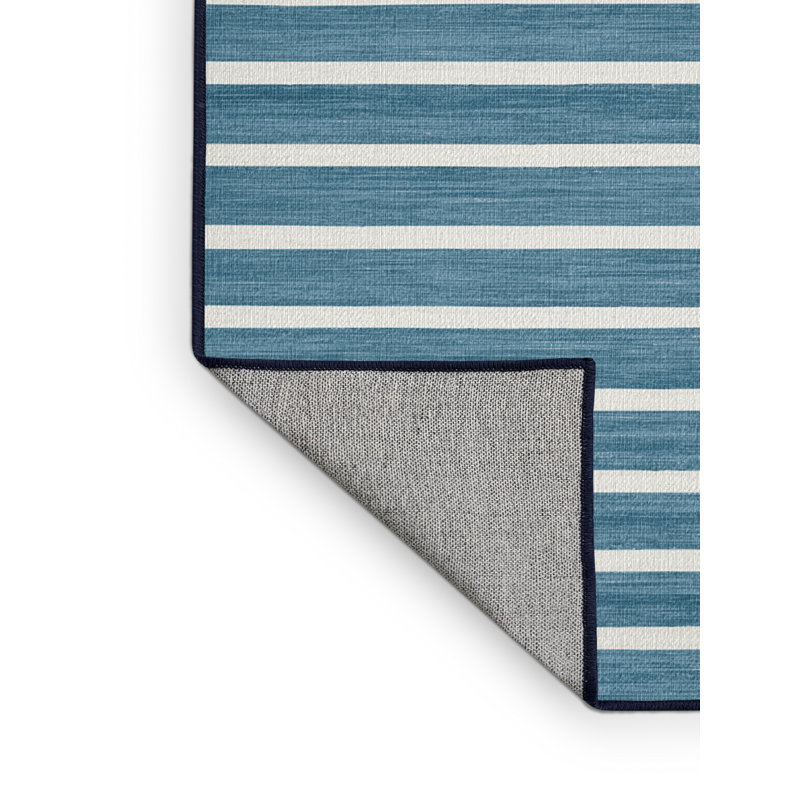 Machine Washable Horizontal Stripes Grey Area Rug, Rectangle 4' x 6'