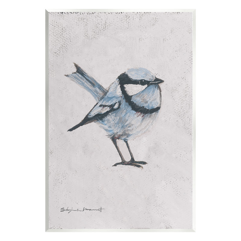 Oiseau Wren - peinture, H 19 po x l 13 po x P 0,5 po, Bois