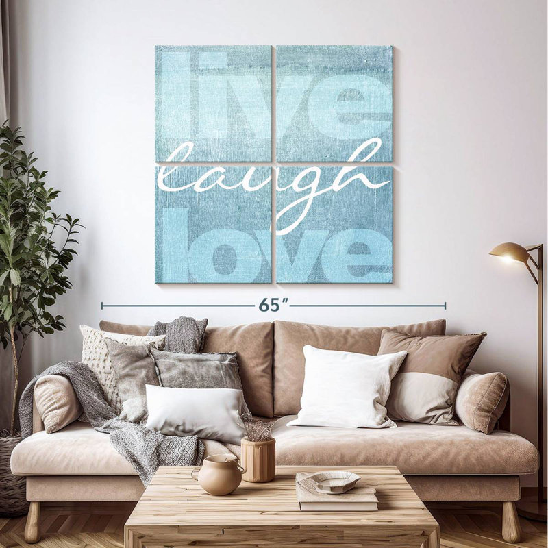 Tergel Live Laugh Love - bleu, H 45 po x l 45 po
