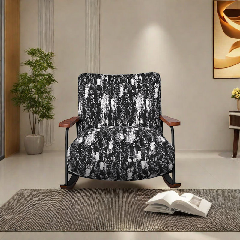 Chaise berçante paresseuse Home Living Room, Noir et blanc