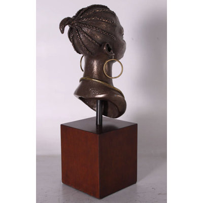 African Female Head Life Size Statue