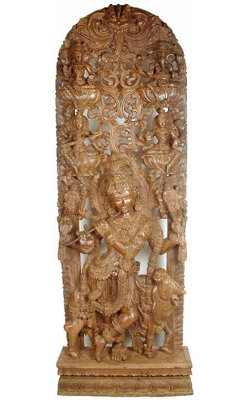 Krishna cannelé dans le cosmos divin