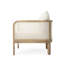 Fauteuil club d'extérieur en bois d'acacia avec filet PVC-coated polyester et coussins imperméables